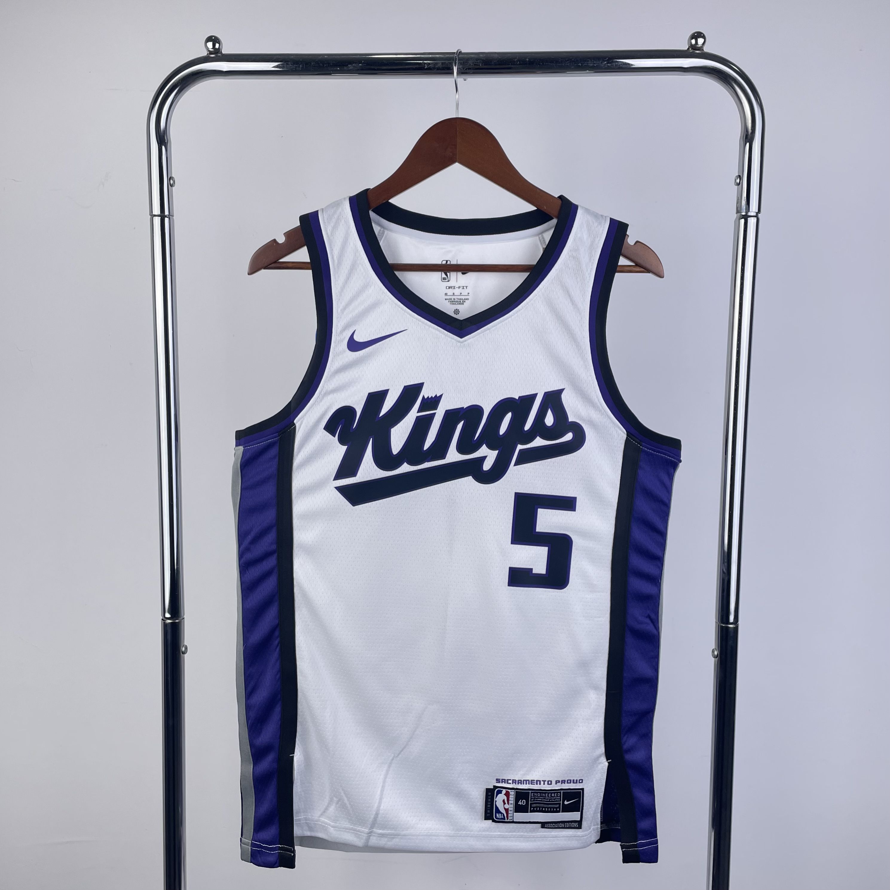 Men Sacramento Kings #5 Fox White Season Jordon 2024 NBA Jersey